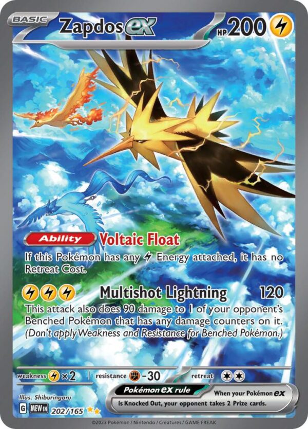 Zapdos ex - 202/165 - SV: Scarlet & Violet 151 NM