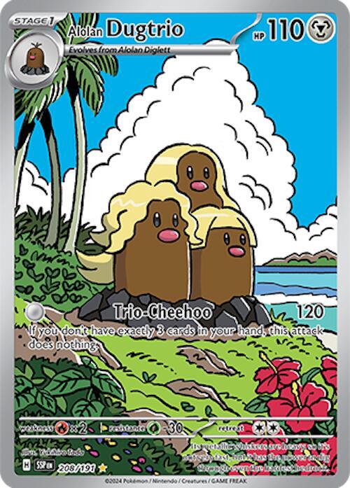 Alolan Dugtrio - 208/191 - SV08: Surging Sparks NM
