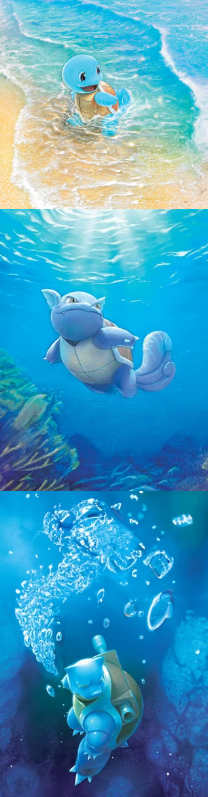 Linea Evolutiva Squirtle, Wartortle, Blastoise NM
